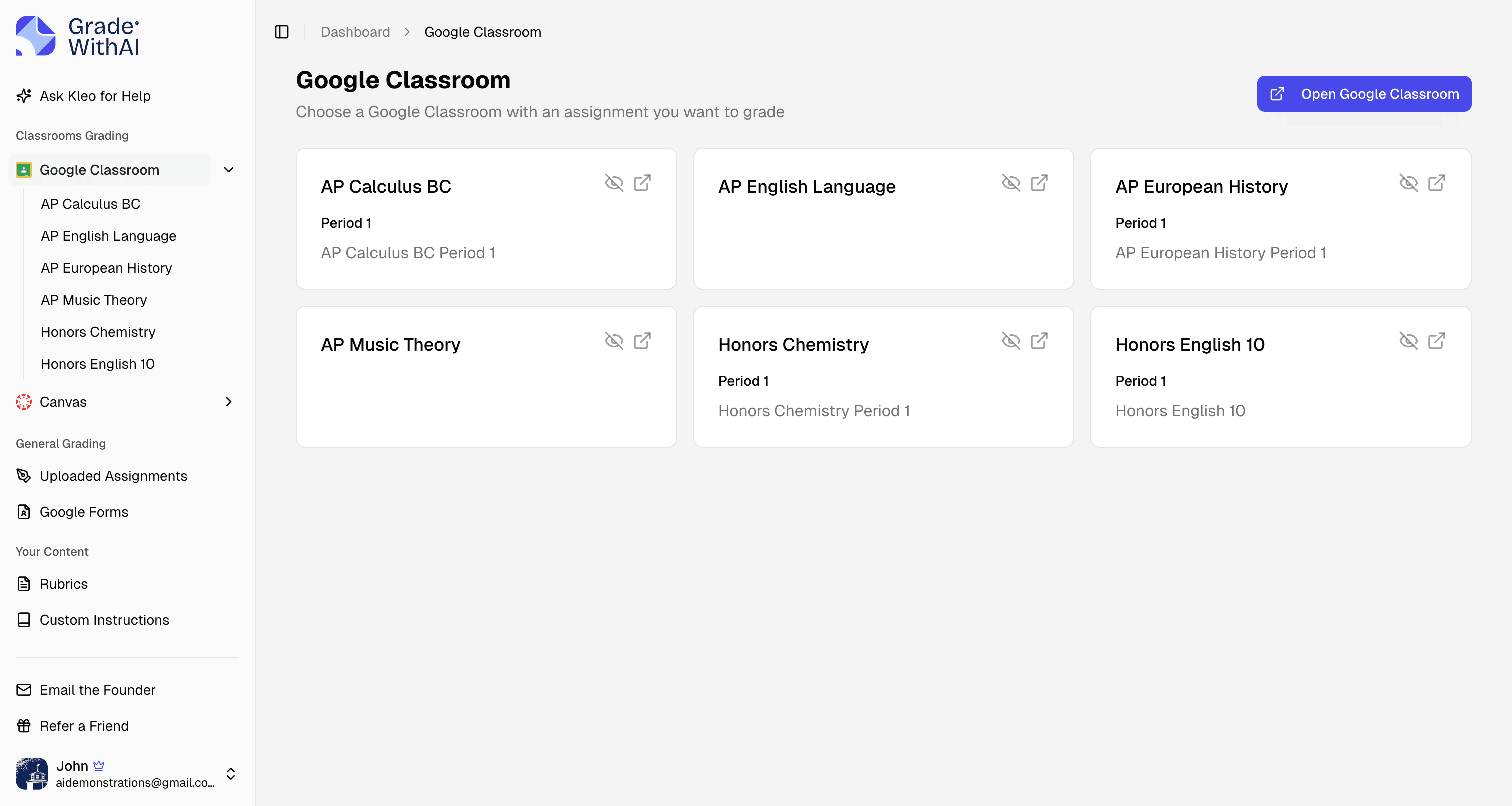 Google Classroom grading — Direct Class Sync